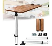 Pied de table et rail coulissant pour camping-car, 51 à 78 cm, pieds de table pliables avec rail de guidage de 50 cm et accessoires de montage, pieds de table pliables en aluminium, pour camping-car