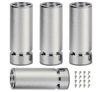 Pied de table exterieur, 4 Pièces Pied de Table Reglable Argent Pieds de table metal Aluminum Alloy | Anodisé Pattes Chaise Hauteur: 6-40cm Tables à Manger Commodes Casier Bricolage 25cm/9.8"