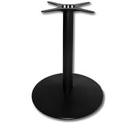 Bolero Pied de table 4 branches aluminium brossé, noire, taille : 720(H)x 550(Dia)mm, hauteur standard, convient aux plateaux de table jusqu'à 800 mm ronds, DL475