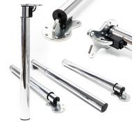 Pied de table Lot de 4 Chromé Réglable en hauteur 70-110cm Jambe Meuble