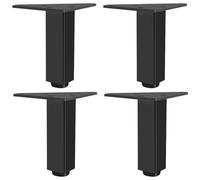 Pied de Table Noir, 4 Pièces Pied Table Basse Reglable Pieds de Meuble Metal Pieds Meuble Cuisine Aluminum Alloy | Anodisé Pattes Chaise Hauteur: 6-60cm Bureaux Commodes Casier Bricolage-10cm/4"