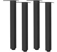 Pied de Table Noir, 4 Pièces Pied Table Basse Reglable Pieds de Meuble Metal Pieds Meuble Cuisine Aluminum Alloy | Anodisé Pattes Chaise Hauteur: 6-60cm Bureaux Commodes Casier Bricolage-60cm/23.6"