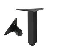 Pied de Table Noir, 4 Pièces Pied Table Basse Reglable Pieds de Meuble Metal Pieds Meuble Cuisine Aluminum Alloy | Anodisé Pattes Chaise Hauteur: 6-60cm Bureaux Commodes Casier Bricolage-20cm/7.9"