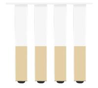 Pied de Table Réglable, Lot de 4 Pieds Meuble Blanc et Doré Pieds Cuisine Carré Pied de Fauteuils Aluminum Alloy | Anodisé Jambe Canapé Hauteur Optionnelle: 6-40cm Cabinet Petit déJeuner 37cm/14.6"