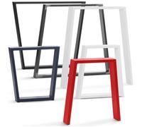 Pied de table trapèze - HOLZBRINK - 50/70x72 cm - Blanc - Métal - Montage facile