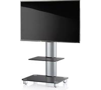 Pied de TV en verre Support TV à roulettes Pied Tosal
