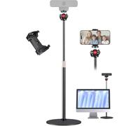 Pied de Webcam pour Bureau de Table Ajustable - Augmentation de la Hauteur, pour Logitech C920, C922 et BRIO, Trépied de Table avec Support Téléphone et Rotule 360°, pour Le Streaming en Direct