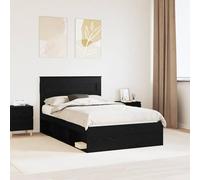 Pied en pin Massif Style Moderne Literie 135 x 190 cm Noir