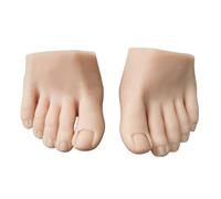 Pied en silicone - Peau moyenne - Réaliste - Pour entraînement du nail art - Pour manucure - Gauche