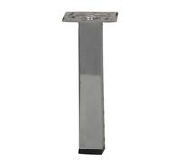 Pied meuble carré HETTICH fixe acier chromé gris