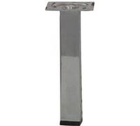 Pied meuble carré fixe acier chromé gris