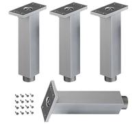 Pied meuble cuisine, 4 Pièces Pieds d'armoire de meubles Pied Table Basse Metal Pieds de table Aluminum Alloy | Anodisé Pattes Armoire Hauteur: 3-40cm Casier Tabourets Réfrigérateur 25cm/9.8"