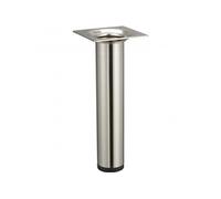 Pied meuble cylindrique fixe acier brossé gris
