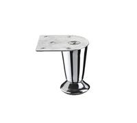 Pied meuble cylindrique fixe acier chromé gris - H. 70 mm