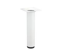 Pied meuble cylindrique fixe acier époxy blanc