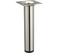 Pied meuble cylindrique HETTICH fixe acier brossé gris Gris G