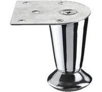 Pied meuble cylindrique HETTICH fixe acier chromé gris - H. 70 mm Gris G