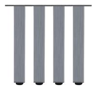 Pied Meuble Gris, Lot de 4 Pieds Table Carré Pieds de Canapé Réglable Pied Cuisine Aluminum Alloy | Anodisé Pattes pour Armoire Hauteur Optionnelle: 6-60cm pour Bricolage Casier Tiroirs 33cm/13"
