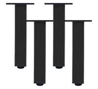 Pied Meuble Noir, Lot de 4 Pieds Table Carré Pieds de Canapé Réglable Pied Cuisine Aluminum Alloy | Anodisé Pattes pour Armoire Hauteur Optionnelle: 6-60cm pour Bricolage Casier Tiroirs 33cm/13"