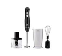 Pied Mixeur 525495 Electrique 200W 700ml Presse Puree 4 en 1 Avec Verre Plastique Noir