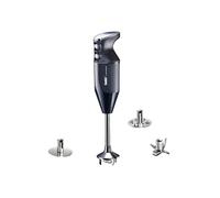 bamix Set avec mixeur plongeant M250 PRIME avec couteau étoile, disque fouet et disque mélangeur en inox, 250 W, 2 vitesses, Fabriqué en Suisse, Noir/Chromé