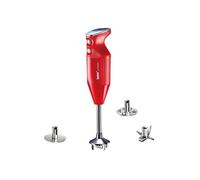 Bamix Set mixeur plongeant M250 PRIME - 250 W, 2 vitesses, couteau étoile, fouet inox, Rouge/Chromé