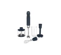 TERRAILLON - NEW MOON- Mixeur plongeant Electrique, Lames Inox, Fonction Turbo, 1000W, VItesse variable, Gobelet doseur, fouet inox, Hachoir 600 ml, Presse purée, Corps Inox peint, Bleu