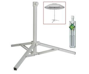 Pied parasol - ALPEXE - 3 pattes - Gris - Compatible parasols - 3 pattes