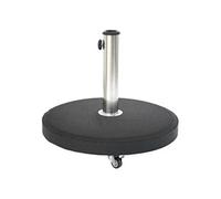 Pied De Parasol Rond 4 Roues Terlando 25 Kg Béton Et Acier Inoxydable - Hespéride Multicolore
