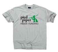 Pied Piper Needs Funding Silicon Valley Fan T-shirt TV Show Série Nerd Geek, gris, M