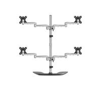 StarTech.com Pied pour ecran PC a 4 affichages - Support articule en acier et aluminium - Pour quatre moniteurs jusqu'a 27" (ARMQUADSS) pied - bras réglable - pour 4 moniteurs
