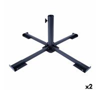 Pied pour parasol Aktive 86 x 34 x 86 cm Noir Métal (2 pièces)