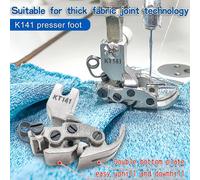 Pied presseur extra épais KT141, pied presseur pour point de croix, pied presseur interchangeable avant et arrière pour machine à coudre Acier