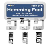 Pied presseur pour Ourlet roulé [6 Tailles] Pied à Ourlet roulé Large et Pied étroit pour Machines à Coudre Brother, Singer & Janome à Tige Basse