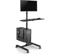 Chariot professionnel réglable pour support de moniteur et clavier d'ordi