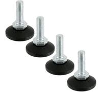 Pied réglable - CYCLINGCOLORS - M8 x 20mm - Lot de 4 - Diamètre base 30mm - Couleur Noir