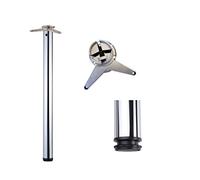 Pied réglable en hauteur de pied Meubles de jambe de table Effet chromé 705 mm + 40 mm Tube rond diamètre 60 mm Pieds de meuble réglable par une Scie Flex Pied de table Lot de 1 source de Malt