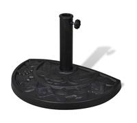 Pied socle base de parasol semi-circulaire en résine diamètre 38 et 48 mm 9 kg noir 2202079