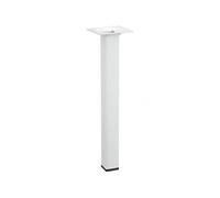 Pied de meuble Hettich Pied table basse carré fixe acier époxy blanc