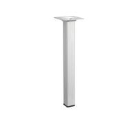 Pied table basse carré fixe, H.25 cm acier mat gris