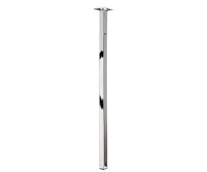 Pied table basse carré fixe, H.70 cm acier chromé gris
