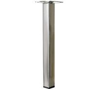 Pied table basse carré HETTICH fixe acier brossé gris Gris G