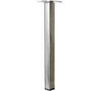 Pied table basse carré fixe acier brossé gris