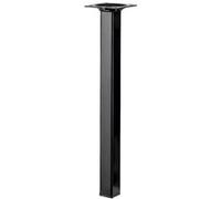 Pied table basse carré HETTICH fixe, H.30 cm acier époxy noir Noir G
