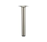 Pied table basse cylindrique fixe acier brossé gris