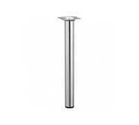 Pied table basse cylindrique fixe acier chromé gris