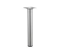 Pied table basse cylindrique fixe acier chromé gris