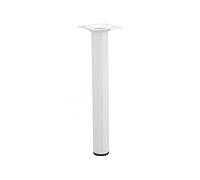 Pied table basse cylindrique HETTICH fixe acier époxy blanc Blanc