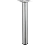Pied table basse cylindrique fixe acier chromé gris