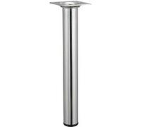 Pied table basse cylindrique fixe acier chromé gris